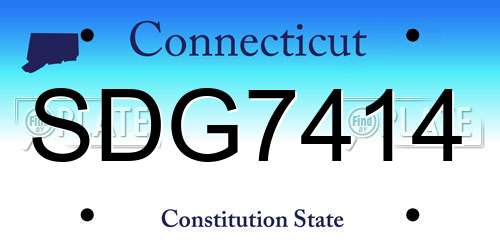 SDG7414 Connecticut License Plate