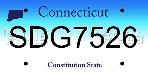 SDG7526 Connecticut License Plate