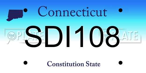 SDI108 Connecticut License Plate