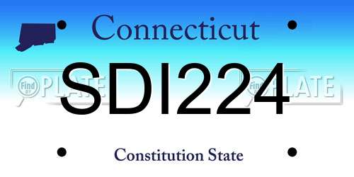 SDI224 Connecticut License Plate