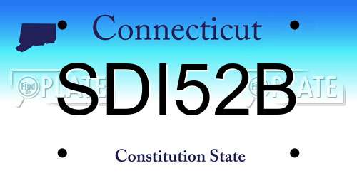 SDI52B Connecticut License Plate