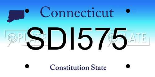 SDI575 Connecticut License Plate