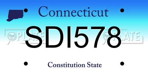 SDI578 Connecticut License Plate