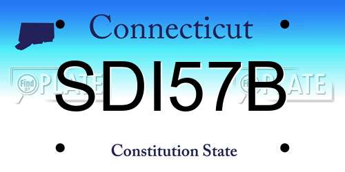 SDI57B Connecticut License Plate