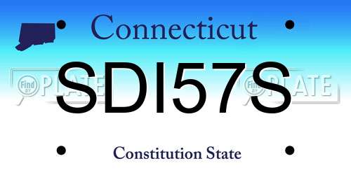SDI57S Connecticut License Plate