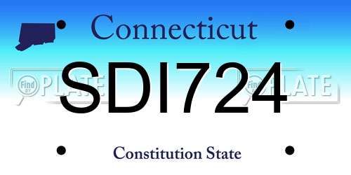 SDI724 Connecticut License Plate