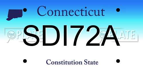 SDI72A Connecticut License Plate