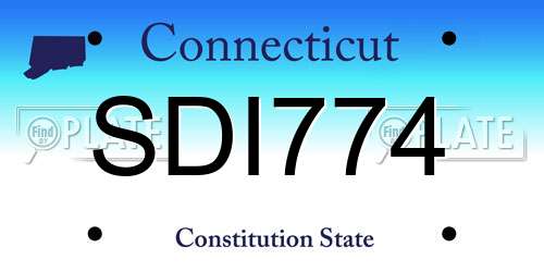SDI774 Connecticut License Plate