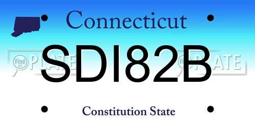 SDI82B Connecticut License Plate