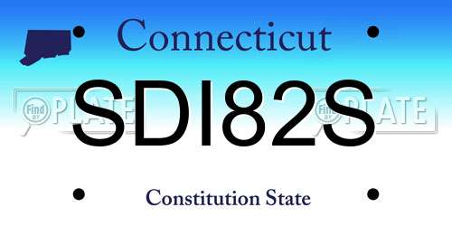 SDI82S Connecticut License Plate