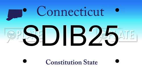 SDIB25 Connecticut License Plate