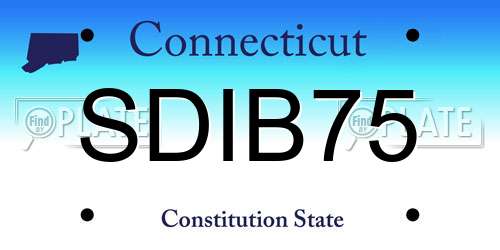 SDIB75 Connecticut License Plate