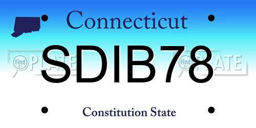 SDIB78 Connecticut License Plate