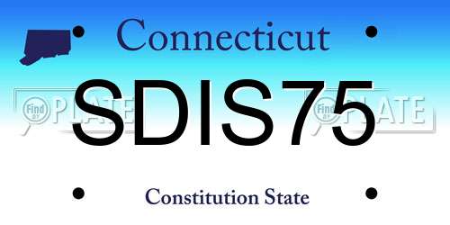 SDIS75 Connecticut License Plate