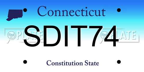 SDIT74 Connecticut License Plate