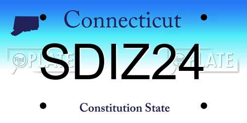 SDIZ24 Connecticut License Plate