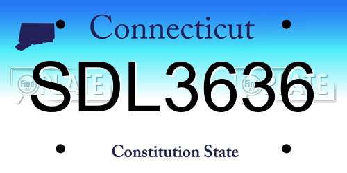 SDL3636 Connecticut License Plate