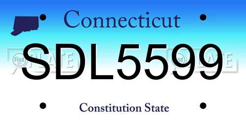 SDL5599 Connecticut License Plate