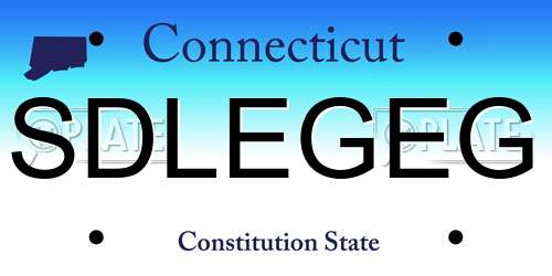 SDLEGEG Connecticut License Plate
