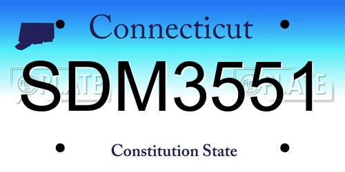 SDM3551 Connecticut License Plate