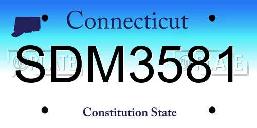 SDM3581 Connecticut License Plate