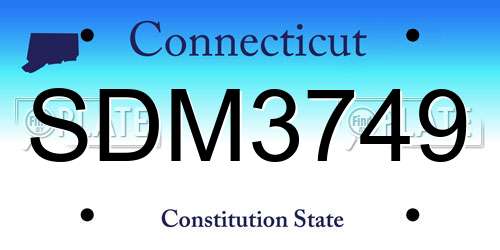 SDM3749 Connecticut License Plate