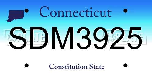 SDM3925 Connecticut License Plate