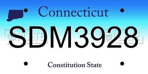 SDM3928 Connecticut License Plate