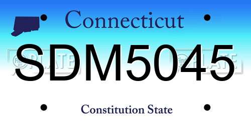 SDM5045 Connecticut License Plate