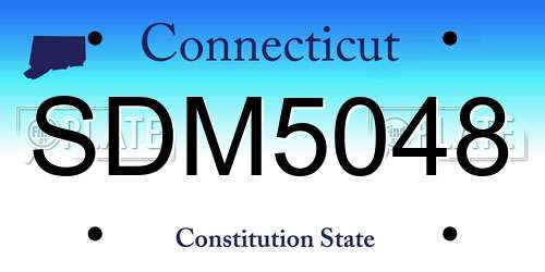 SDM5048 Connecticut License Plate