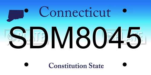 SDM8045 Connecticut License Plate