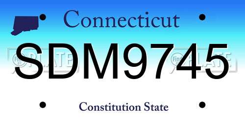 SDM9745 Connecticut License Plate