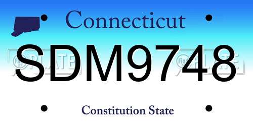SDM9748 Connecticut License Plate