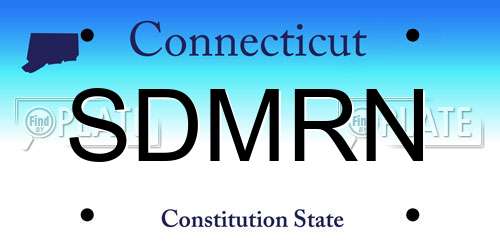SDMRN Connecticut License Plate