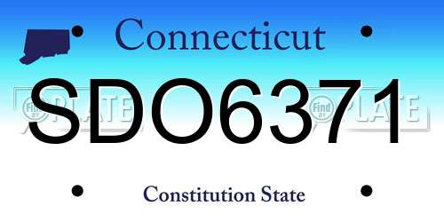 SDO6371 Connecticut License Plate