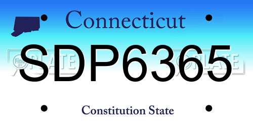 SDP6365 Connecticut License Plate