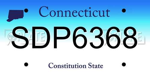 SDP6368 Connecticut License Plate