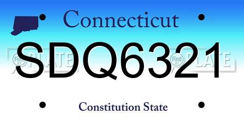 SDQ6321 Connecticut License Plate