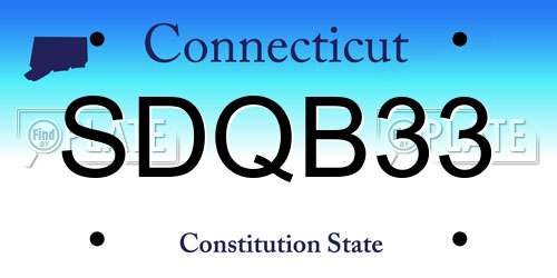SDQB33 Connecticut License Plate