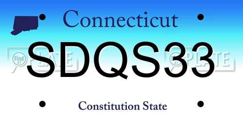 SDQS33 Connecticut License Plate