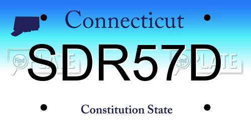SDR57D Connecticut License Plate
