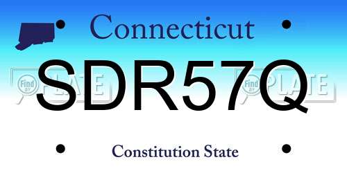 SDR57Q Connecticut License Plate