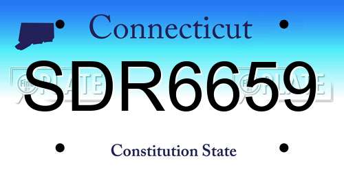 SDR6659 Connecticut License Plate