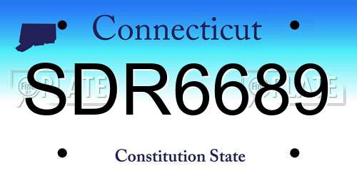 SDR6689 Connecticut License Plate