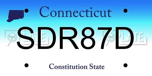 SDR87D Connecticut License Plate