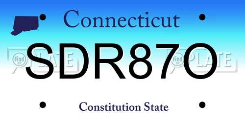 SDR87O Connecticut License Plate