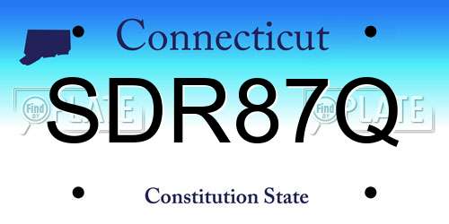 SDR87Q Connecticut License Plate