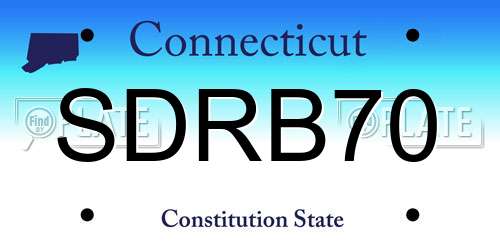 SDRB70 Connecticut License Plate