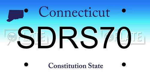 SDRS70 Connecticut License Plate