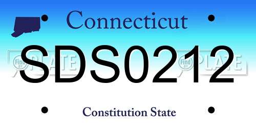 SDS0212 Connecticut License Plate